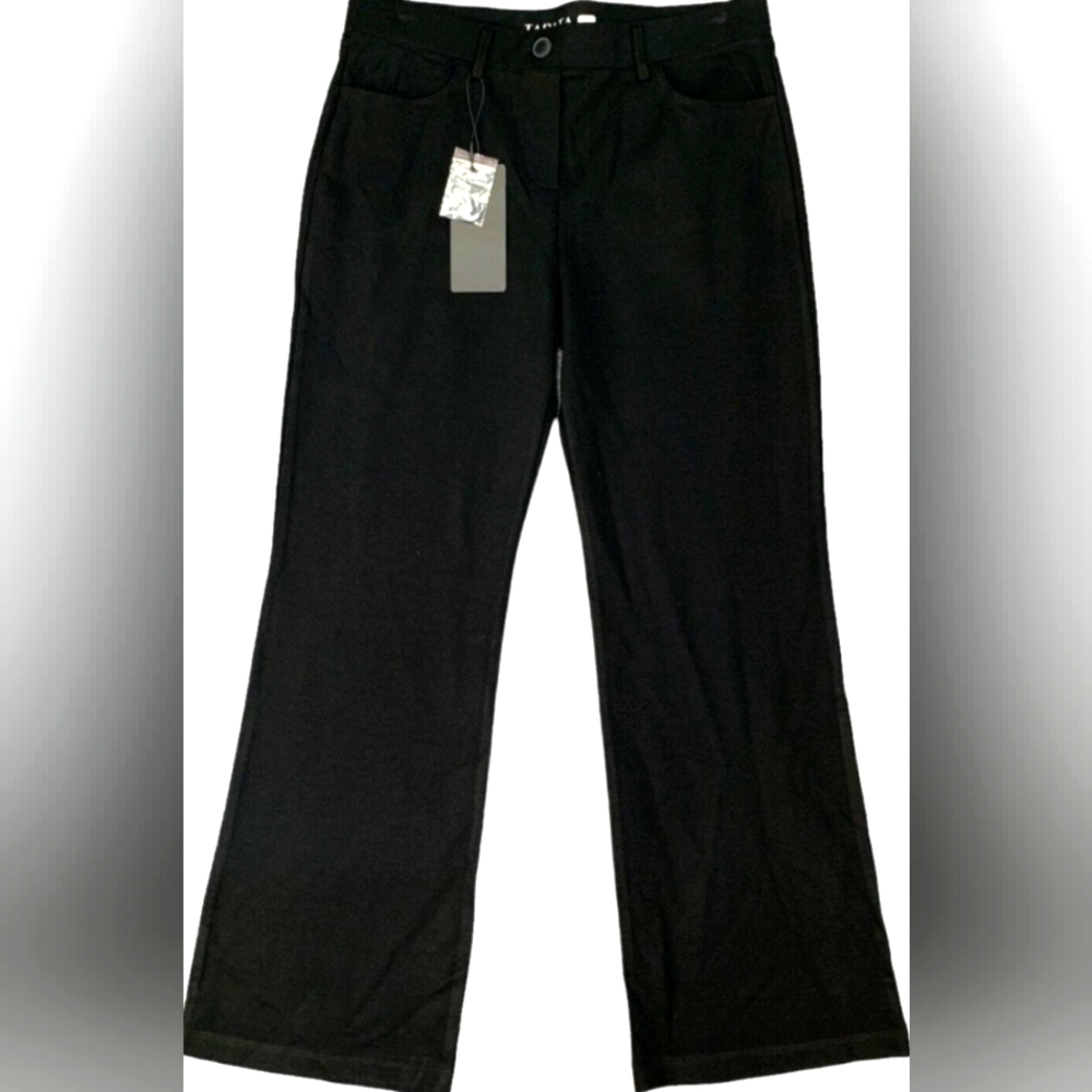 Tapata Pants Womens M Medium Black Ponte 28 Inch Inseam Bootcut Stretch Dress